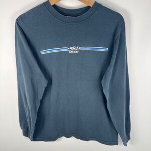 Anvil Ski Tahoe California Navy Blue Long Sleeve Graphic T-Shirt Womens Medium